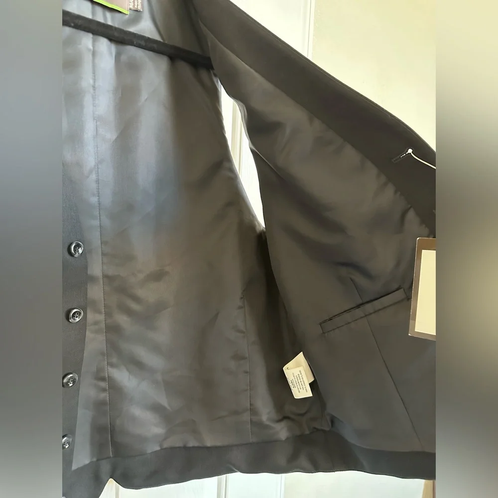Joseph Abboud Black Formal Vest with V-Neck and Wool Blend - Picture 8 of 8